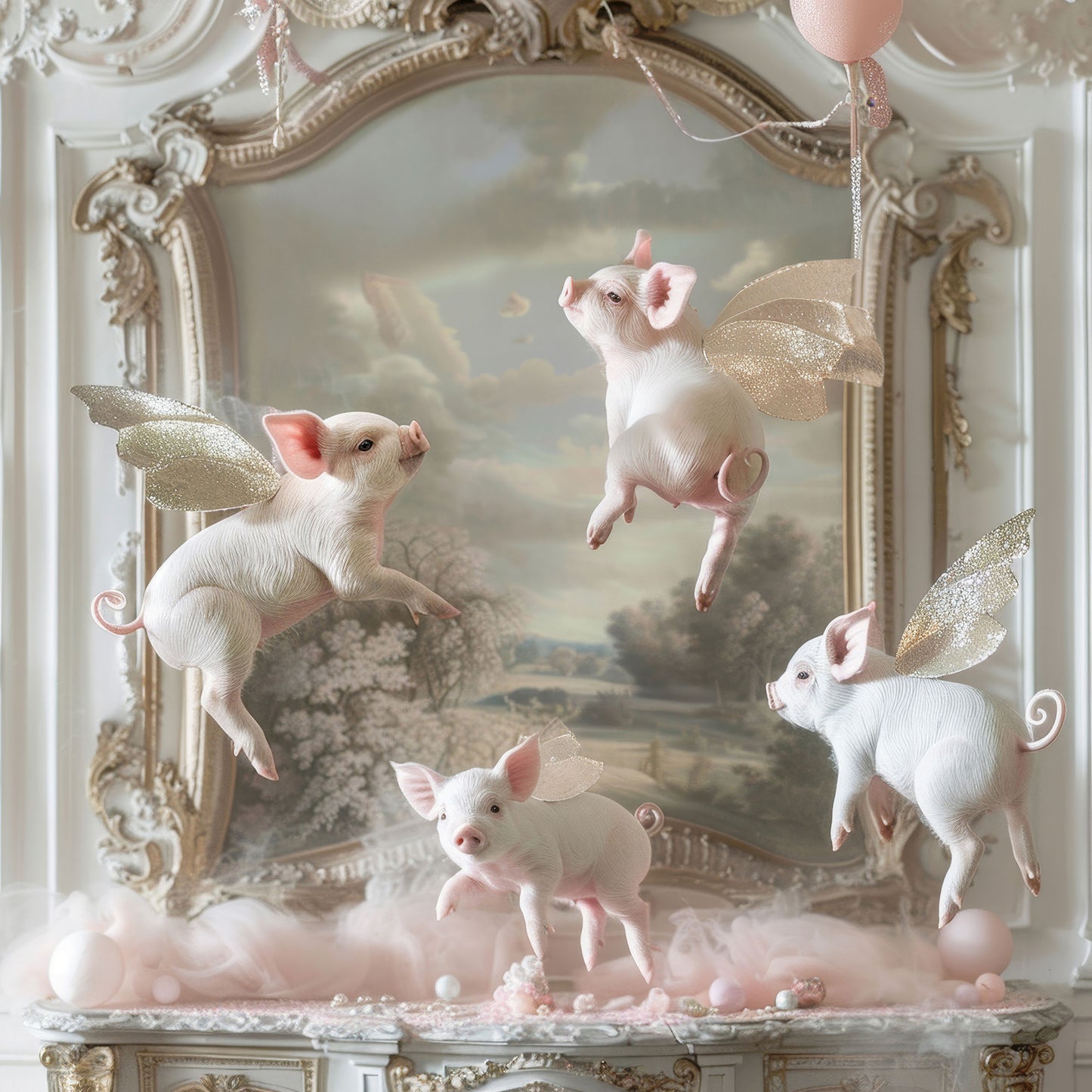 Piglets Pirouette Fine Art Print