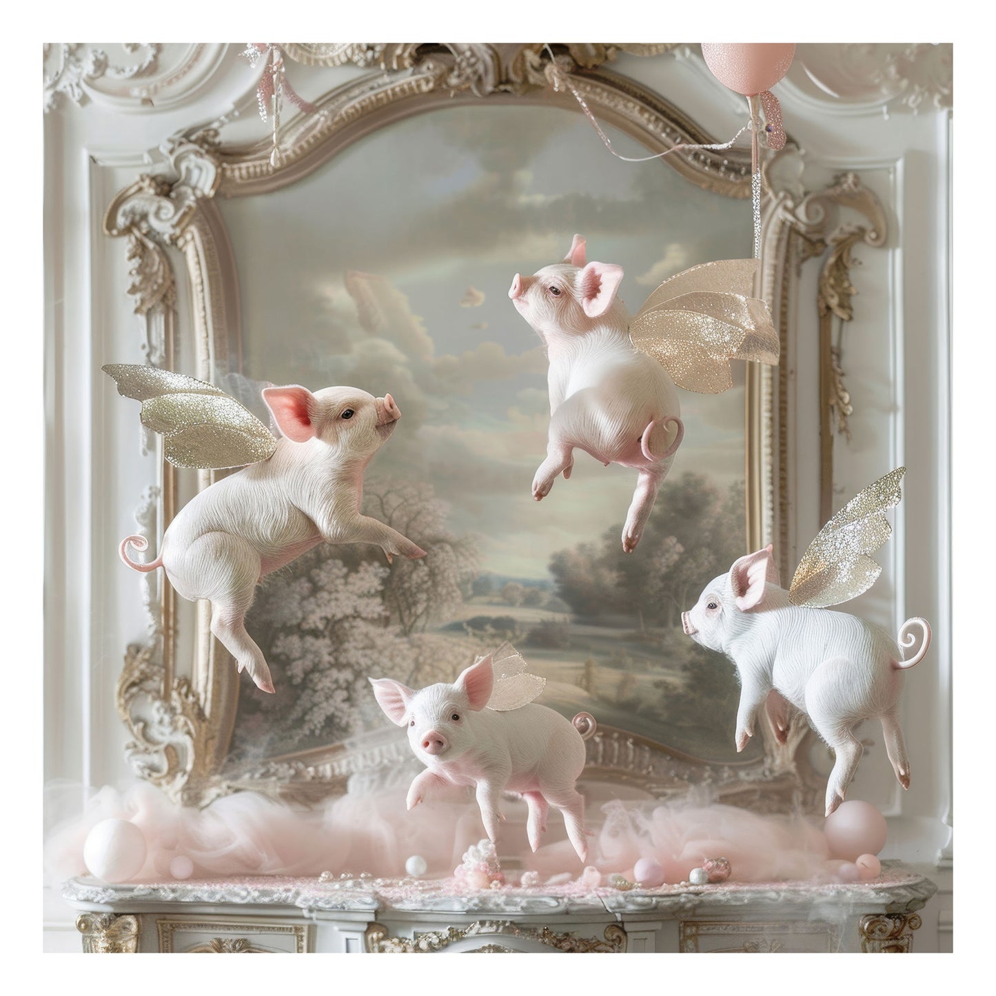 Piglets Pirouette Fine Art Print