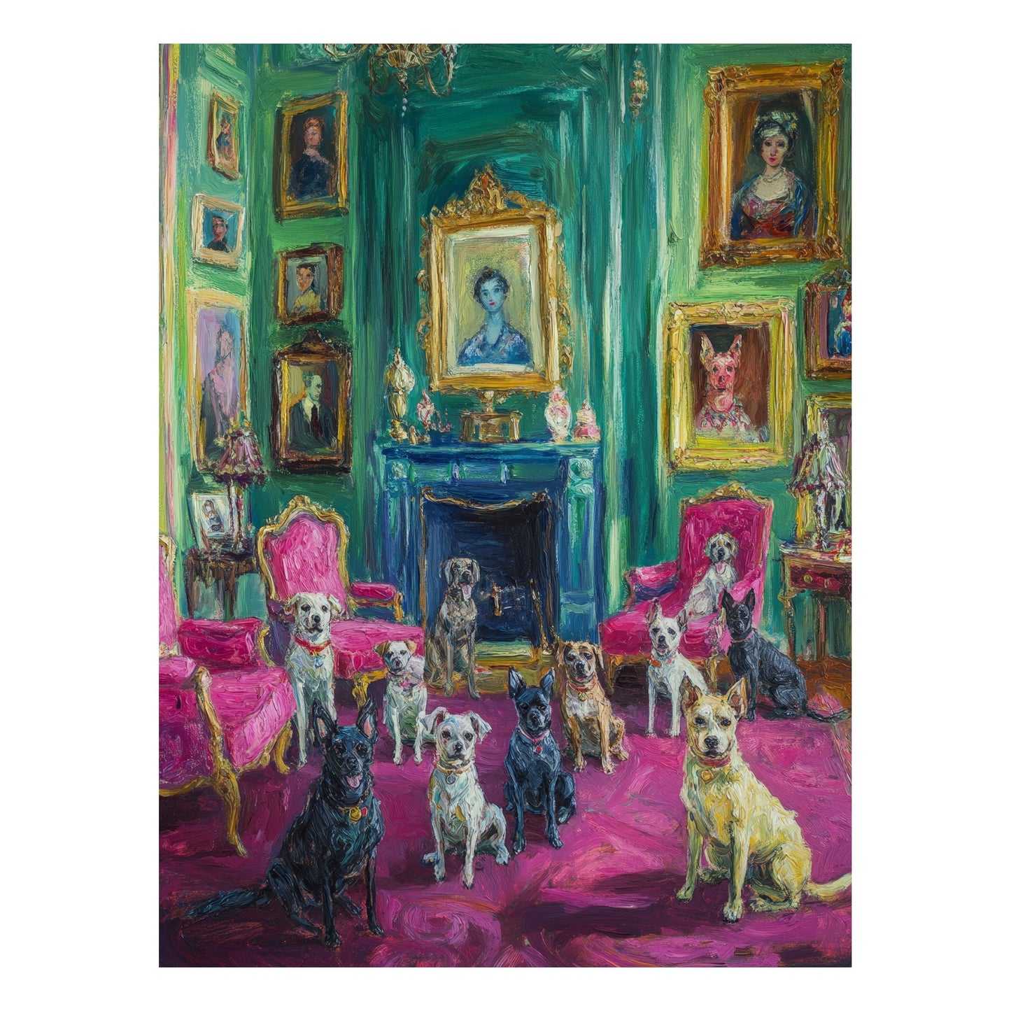 Parlor Dogs Taking Tea