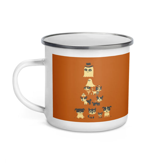 Pumpkin Patch Pups Enamel Mug