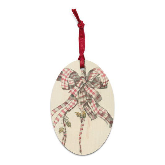 Ribbon Reverie Wooden Ornament